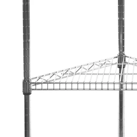 18"d Chrome Wire Triangle Corner Unit w/ 3 Shelves - Image 3