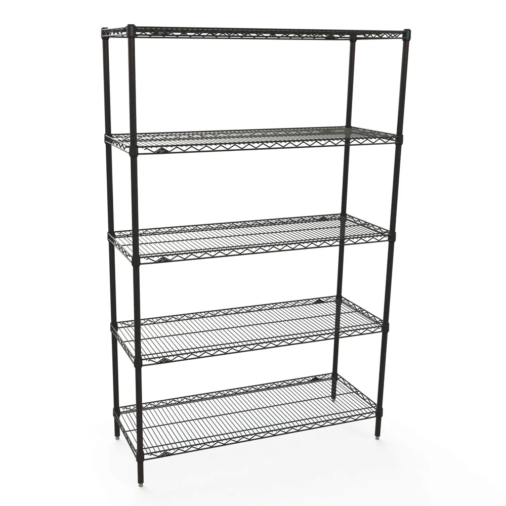 18"d x 72"w Metro Super Erecta 5-Shelf Wire Kits - Black - Image 3