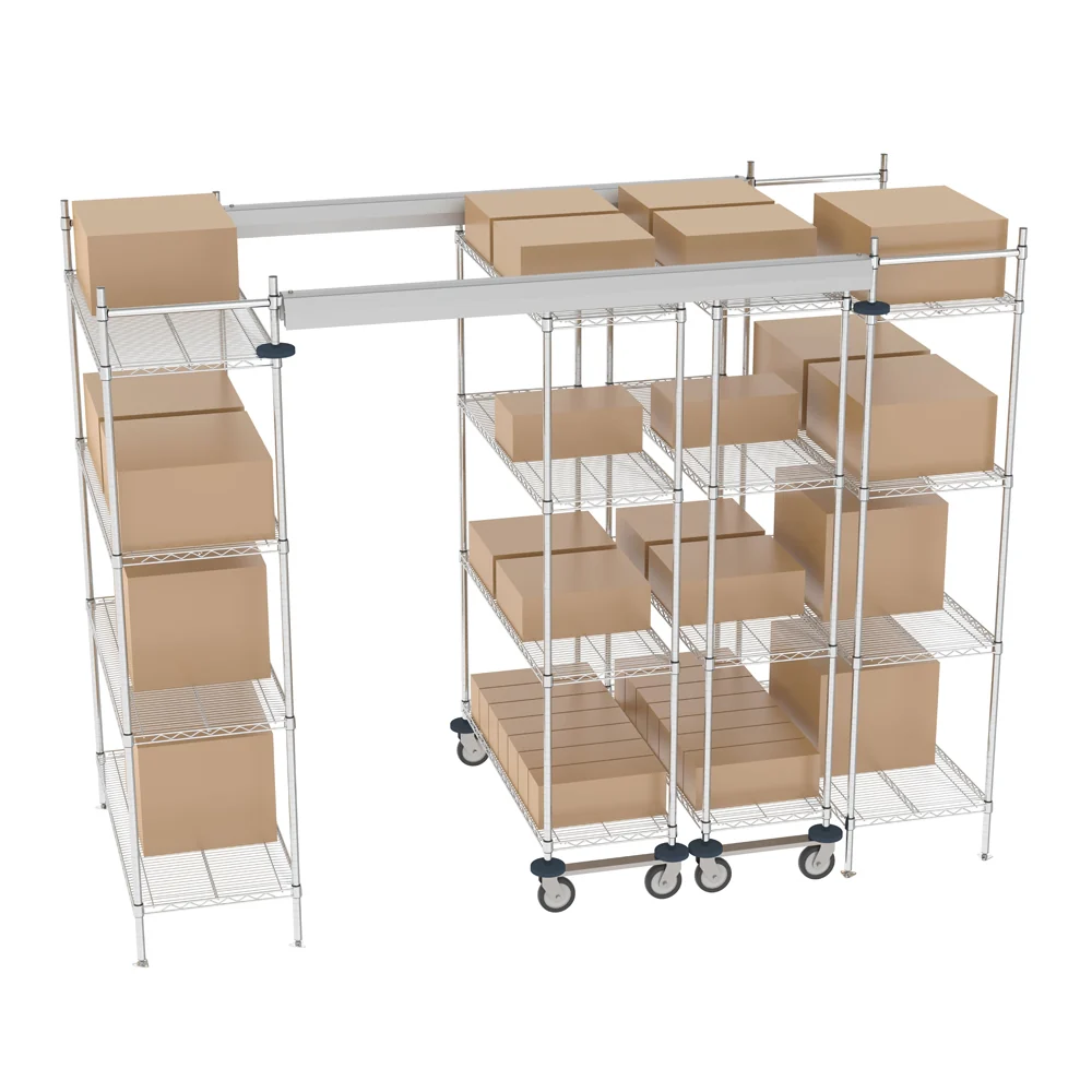 48"d Metro Top-Track High-Density Shelving - Chrome - Image 4