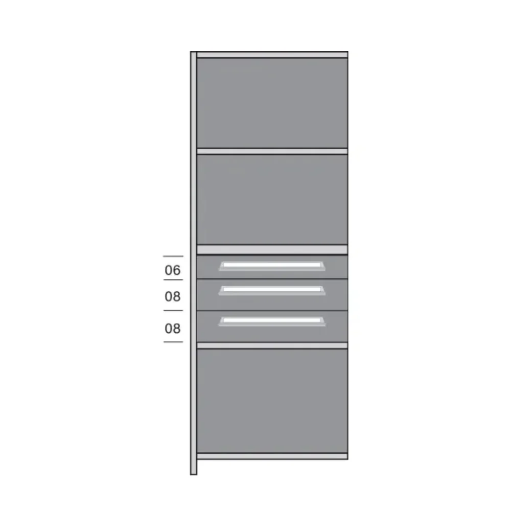Lyon Closed Steel Shelving with 3 Modular Drawers - Add On Units - Image 3