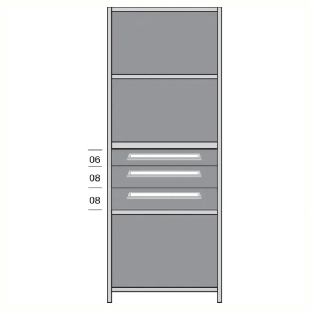 Lyon Closed Steel Shelving with 3 Modular Drawers - Starter Units - Image 3