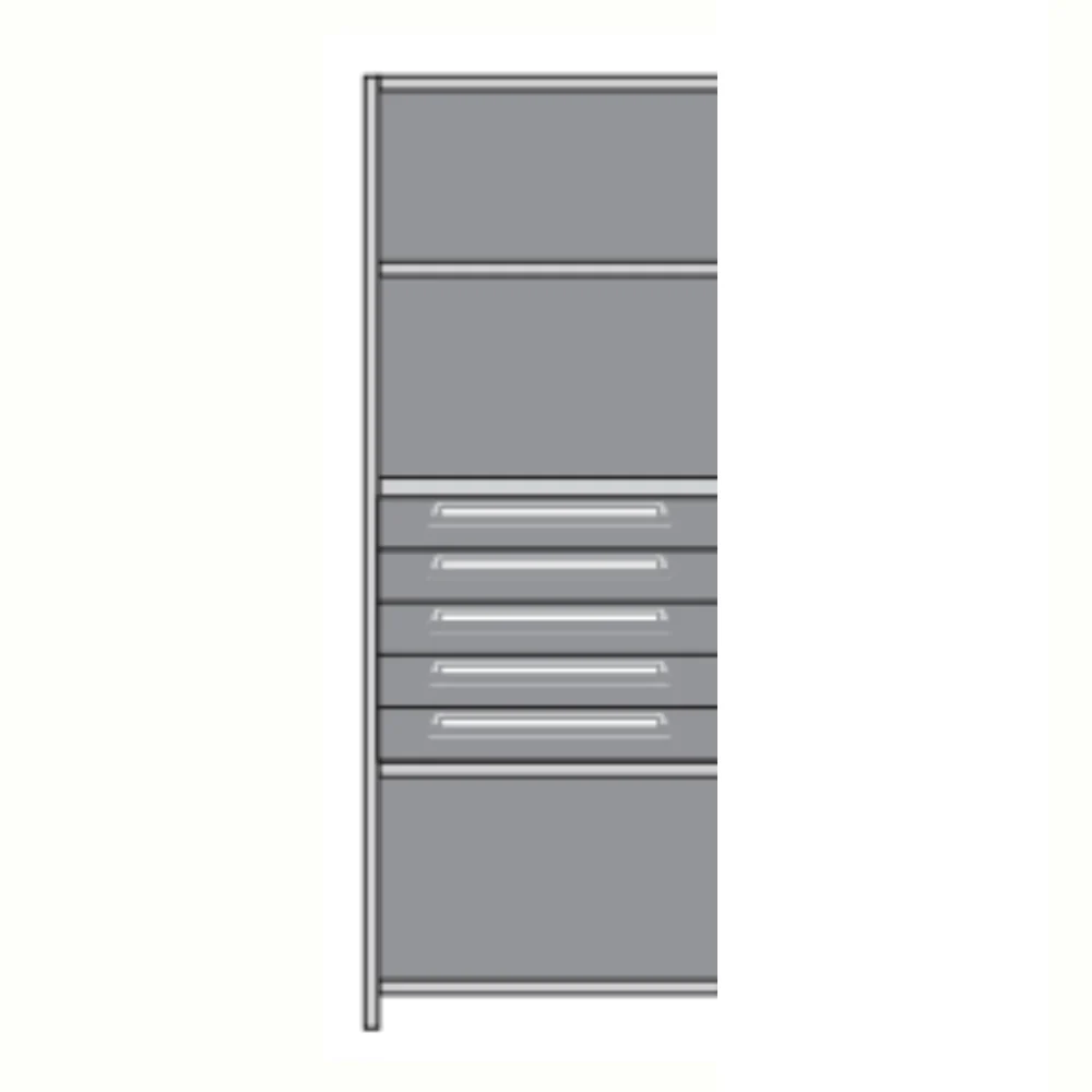 Lyon Closed Steel Shelving with 5 Modular Drawers - Add On Units - Image 3