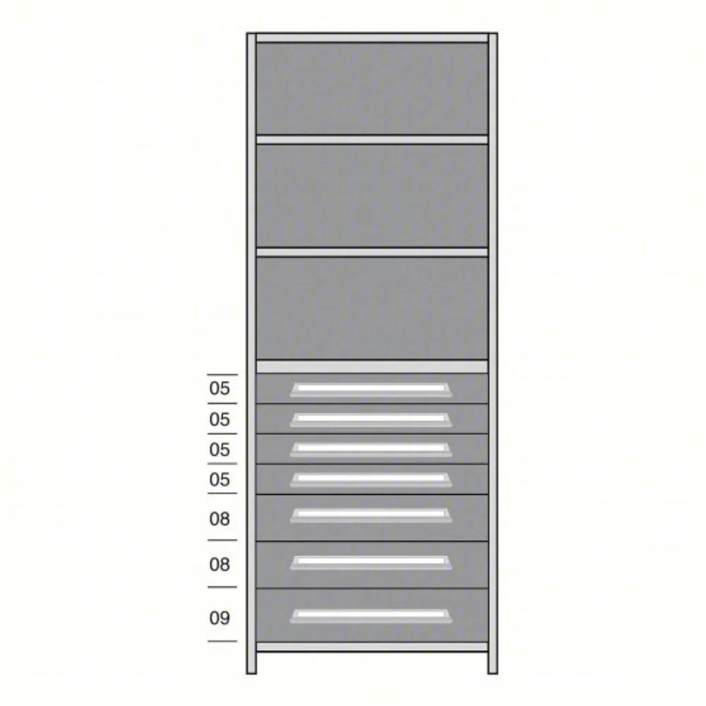 Lyon Closed Steel Shelving with 7 Modular Drawers - Starter Units - Image 3