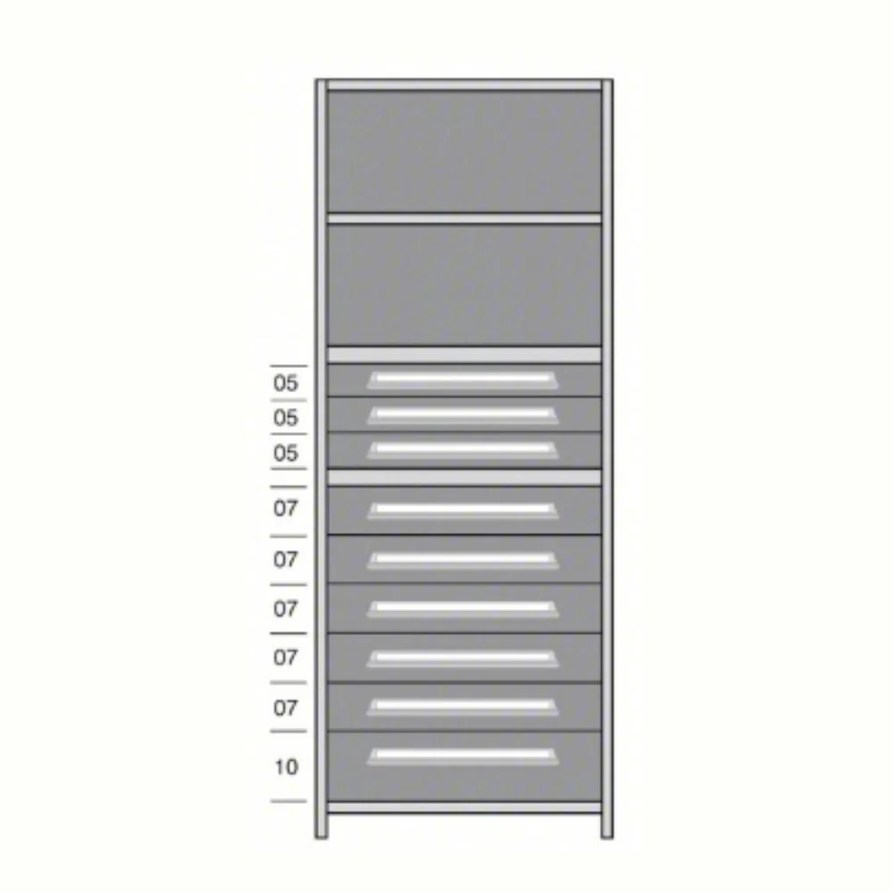 Lyon Closed Steel Shelving with 9 Modular Drawers - Starter Units - Image 3
