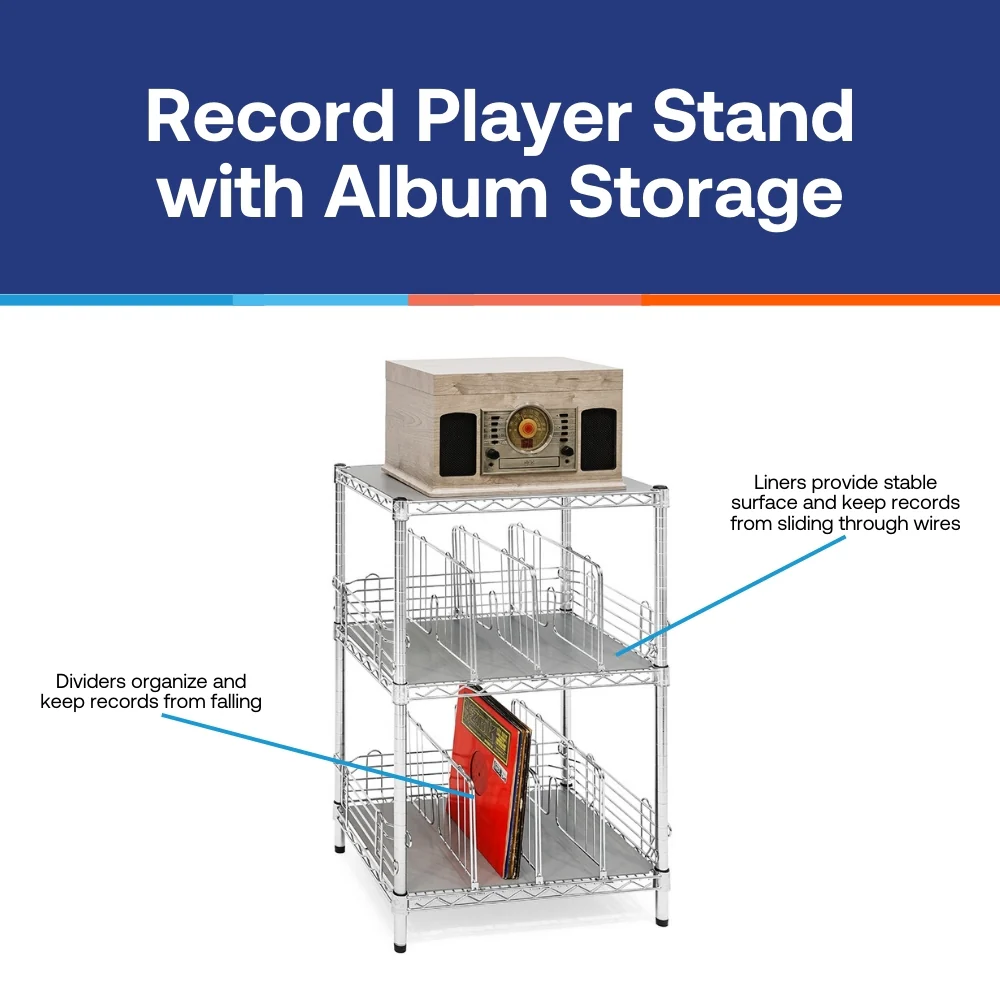 Record Player Stand with Album Storage - Image 3